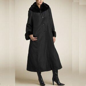 Furs Long All Weather Coat with Rabbit Liner